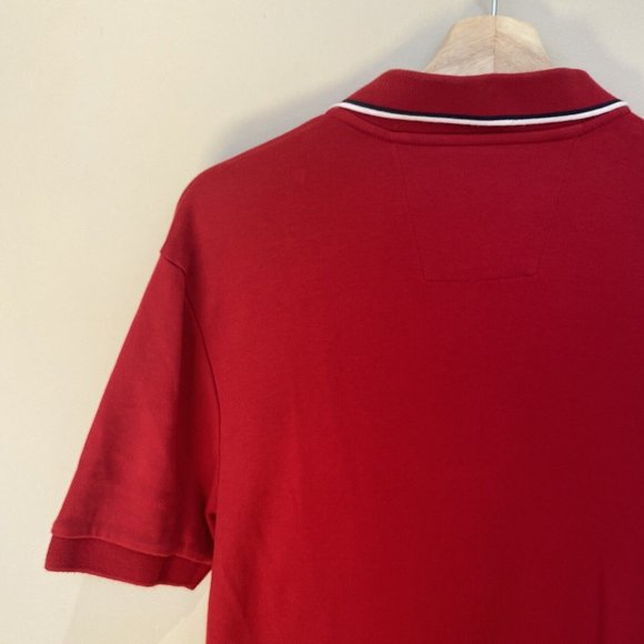 Nautica Red Striped Collar Polo Men’s Size M - Picture 10 of 10